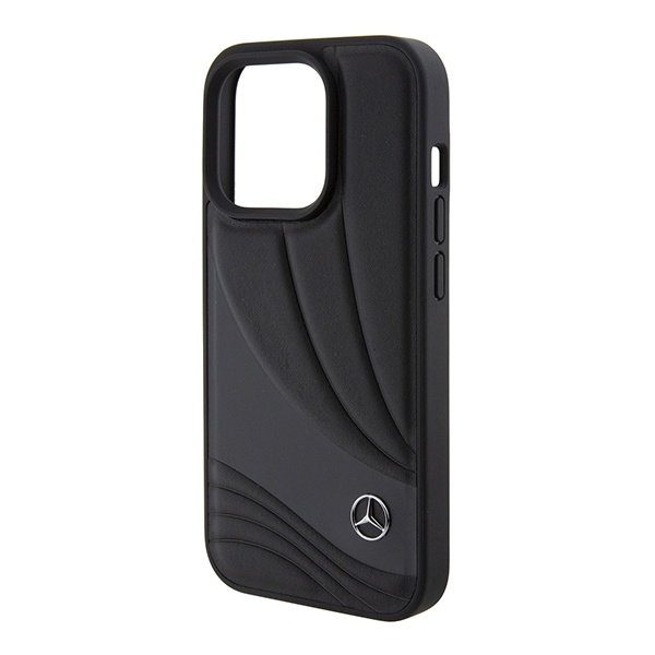 Etui Mercedes MEHCP15X8ROLK iPhone 15 Pro Max 6.7" czarny/black hardcase Leather Wave Patern Case