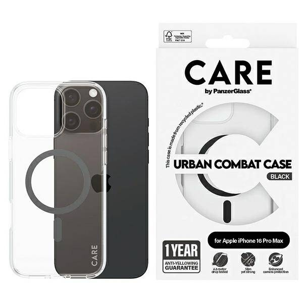 Etui CARE by PanzerGlass Flagship Case iPhone 16 Pro Max 6,9" czarny/black MagSafe 1348