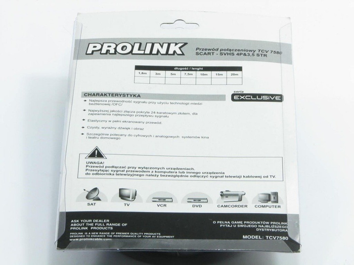 Kabel PROLINK Scart -  SVHS4P +3,5 STR 10m TCV7580