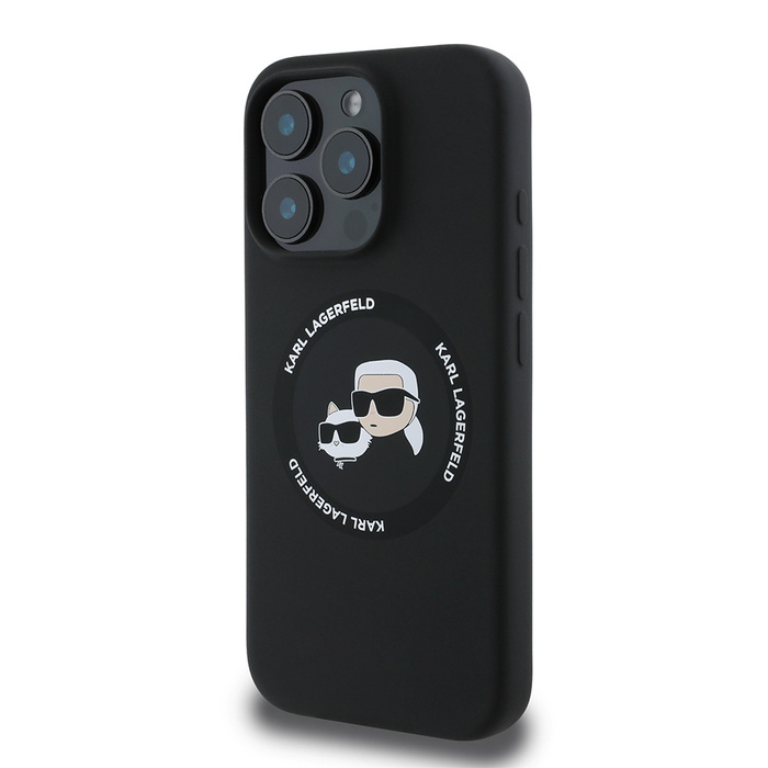 Karl Lagerfeld KLHMP16LSKCHTCK iPhone 16  Pro 6.3" czarny/black hardcase Silicone Karl&Choupette Heads MagSafe