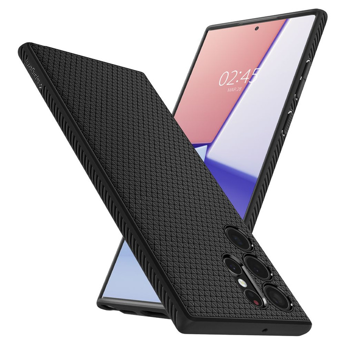 ETUI SPIGEN S22 ULTRA Liquid Air MATTE Black Czarne Case