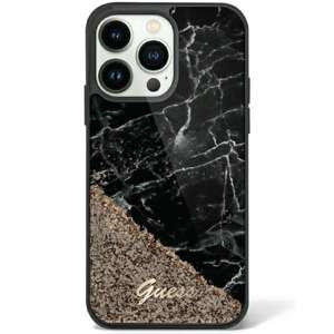 Etui Guess GUHCP14LLCSGSGK iPhone 14 Pro 6.1" czarny/black hardcase Liquid Glitter Marble Case