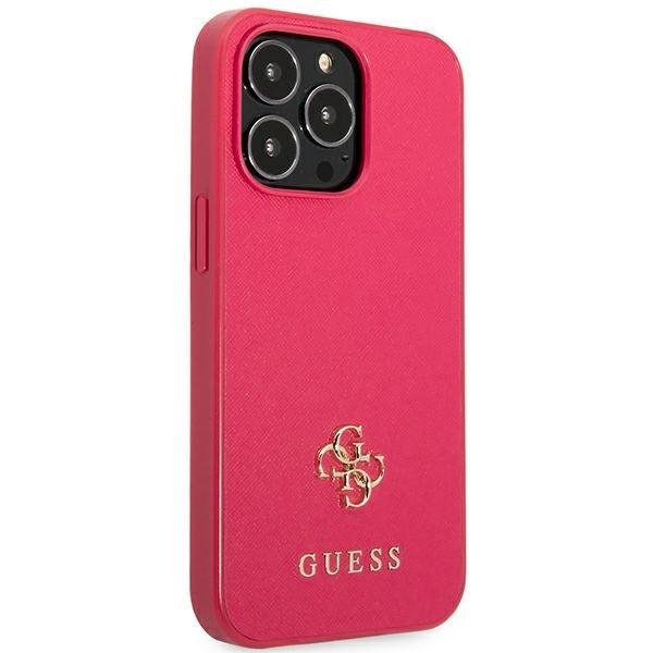 Etui GUESS Apple iPhone 13 13 Pro Saffiano 4G Small Metal Logo Różowy Hardcase