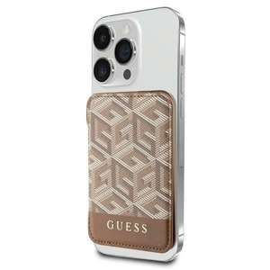 Guess Wallet Card Slot GUWMSHGCFSEW MagSafe GCube stripe brązowy/brown