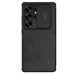 Nillkin Qin Pro Leather Case Samsung S25 ULTRA, BLACK / CZARNY