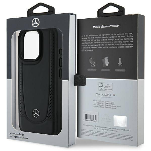 Etui Mercedes iPhone 16 Pro Max 6.9" czarny/black hardcase Leather Urban