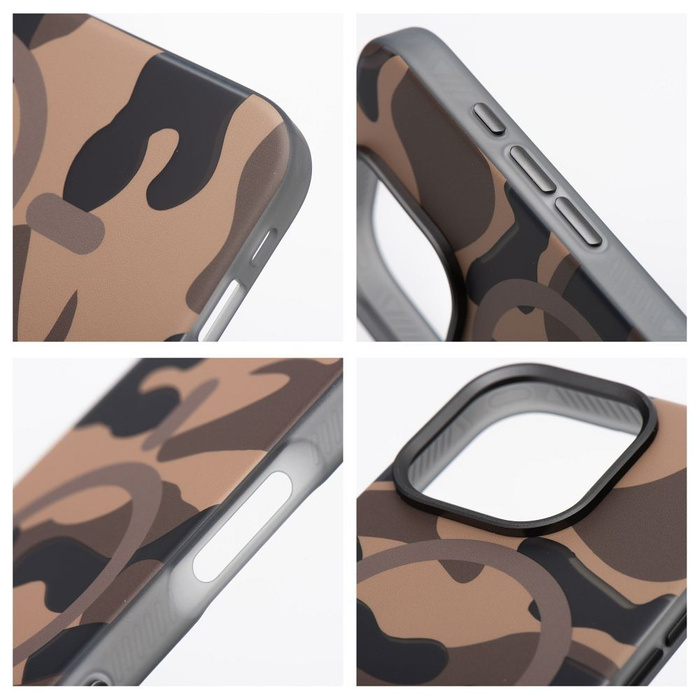 FORCELL F-PROTECT Levels z Dual Layer 4D technology, Miliatry Drop-Test kompatybilny z MagSafe do IPHONE 16 PRO desert camo