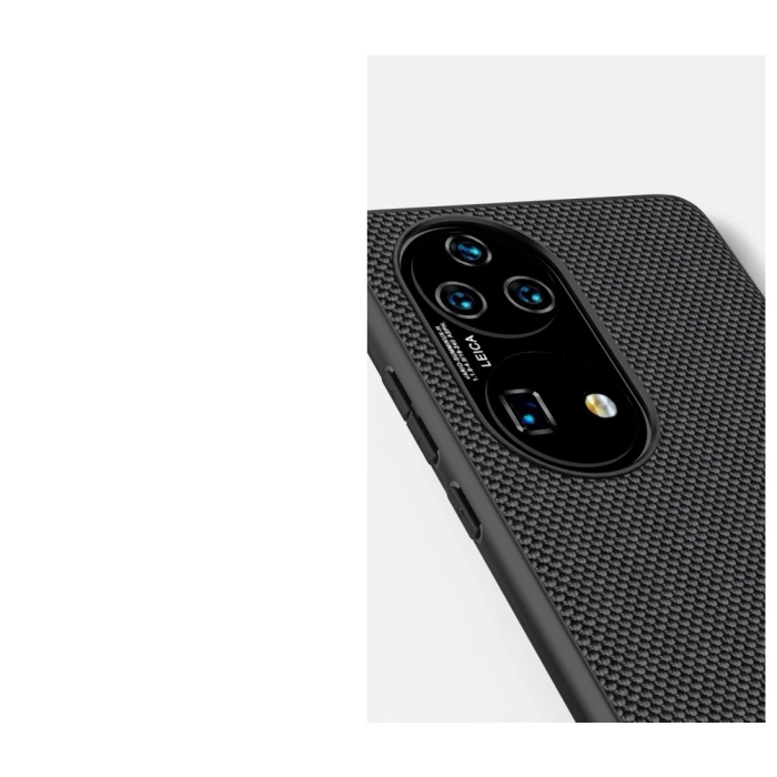 Nillkin Textured Case wytrzymałe wzmocnione etui z żelową ramką i nylonem na tyle Huawei P50 Pro czarny