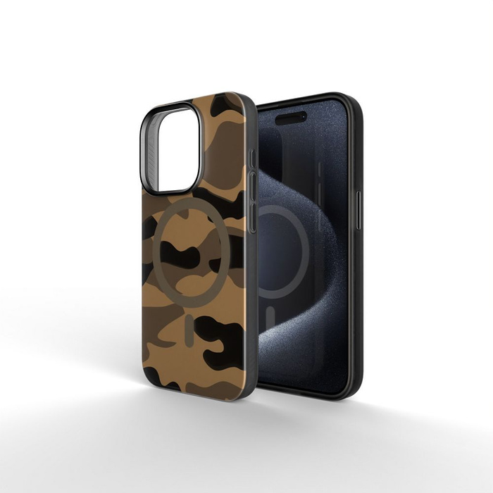 FORCELL F-PROTECT Levels z Dual Layer 4D technology, Miliatry Drop-Test kompatybilny z MagSafe do IPHONE 16 PRO desert camo