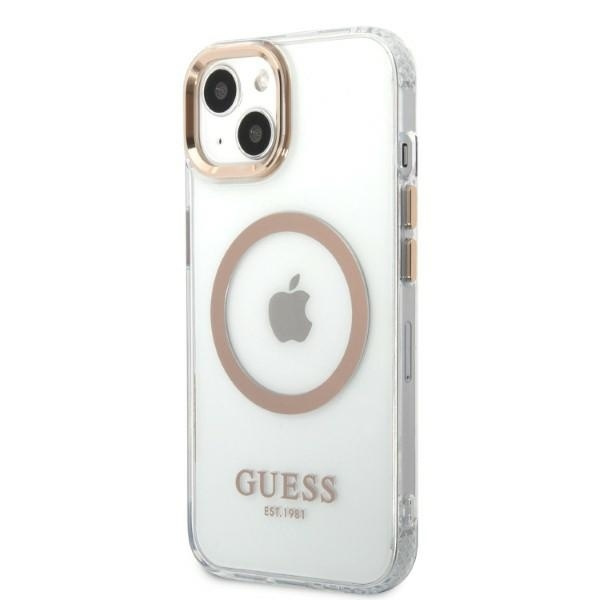 Etui GUESS Apple iPhone 13 Metal Outline Magsafe Złoty Hardcase