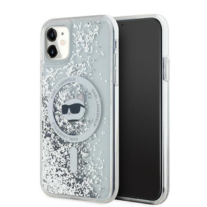 Karl Lagerfeld KLHMN61LGCHSGH iPhone 11 / Xr 6.1" hardcase transparent Liquid Glitter Choupette Head Magsafe