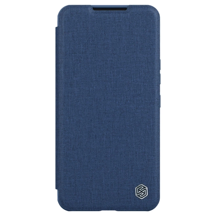 Nillkin Qin Cloth Pro Case etui Samsung Galaxy S23+ pokrowiec z klapką osłona na aparat niebieskie