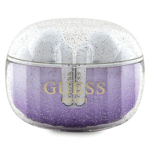 Guess słuchawki Bluetooth GUTWSHDGKEEU TWS + stacja dokująca fioletowy/purple Glitter Gradient