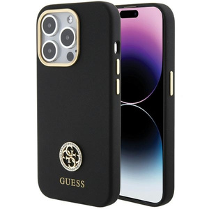 Guess GUHCP15LM4DGPK iPhone 15 Pro 6.1" czarny/black hardcase Silicone Logo Strass 4G