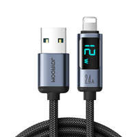 Kabel Lightning - USB A 2.4A 1.2m z wyświetlaczem LED Joyroom S-AL012A16 - czarny