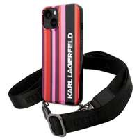 Etui KARL LAGERFELD Apple iPhone 14 Color Stripes Strap Różowy Hardcase