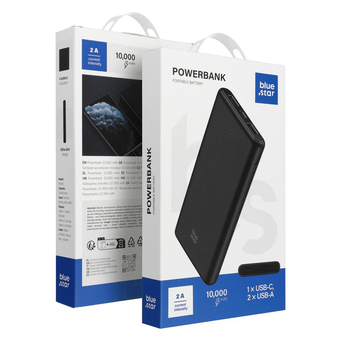 BLUE STAR powerbank 10000 mAh 2A W1061 czarny