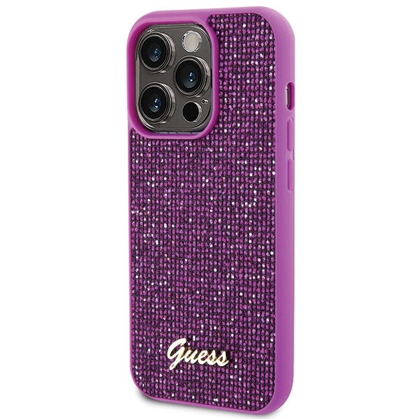 Etui Guess GUHCP15LPMSDGSF iPhone 15 Pro 6.1" fuksja/fuschia hardcase Disco Metal Script Case