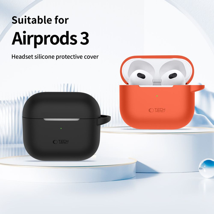 TECH-PROTECT SILICONE HOOK APPLE AIRPODS 3 CRAYON GREY