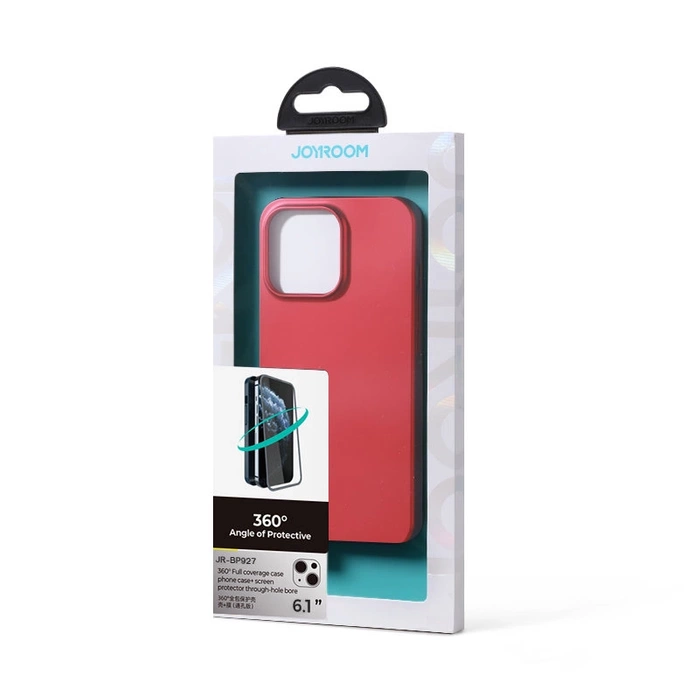 [PO ZWROCIE] Joyroom 360 Full Case etui pokrowiec do iPhone 13 obudowa na tył i przód + szkło hartowane czerwony (JR-BP927 red)