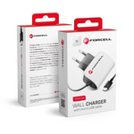 FORCELL F-ENERGY U19 ładowarka sieciowa z kablem Micro USB 1A 5W biało czarna