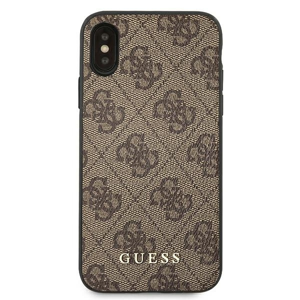 Etui GUESS Apple iPhone Xs Max 4G Metal Gold Logo Brązowy Hardcase