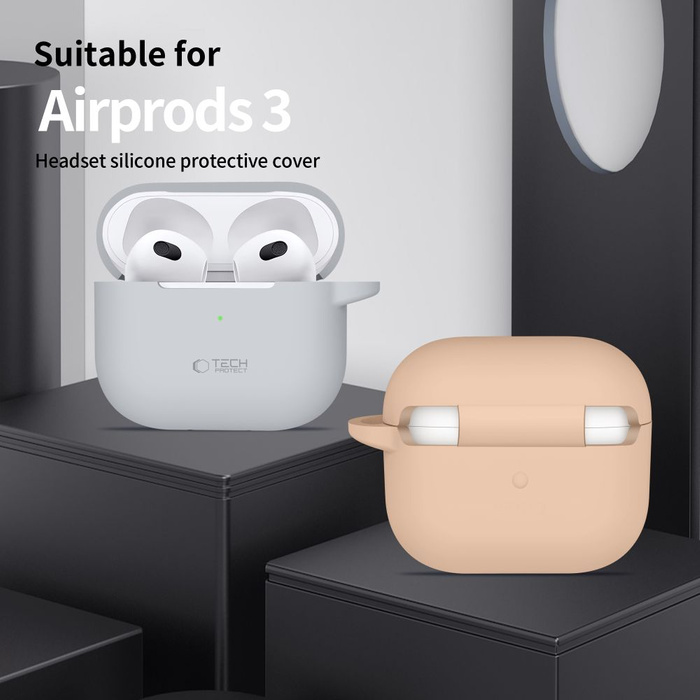 TECH-PROTECT SILICONE HOOK APPLE AIRPODS 3 CRAYON GREY