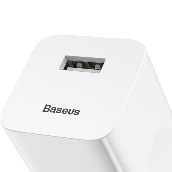 Baseus Charging Quick Charger ładowarka sieciowa zasilacz EU adapter USB Quick Charge 3.0 QC 3.0 24W biały (CCALL-BX02)