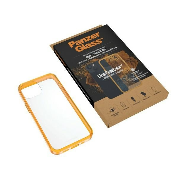 PanzerGlass ClearCase iPhone 13 Mini 5.4" Antibacterial Military grade Tangerine 0328