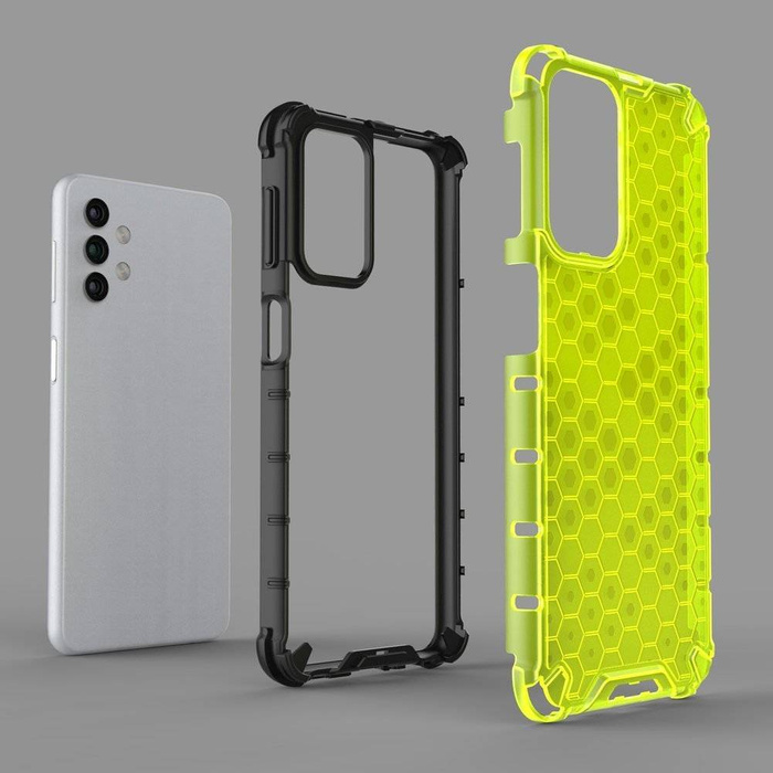 Honeycomb etui pancerny pokrowiec z żelową ramką Samsung Galaxy A32 5G czerwony