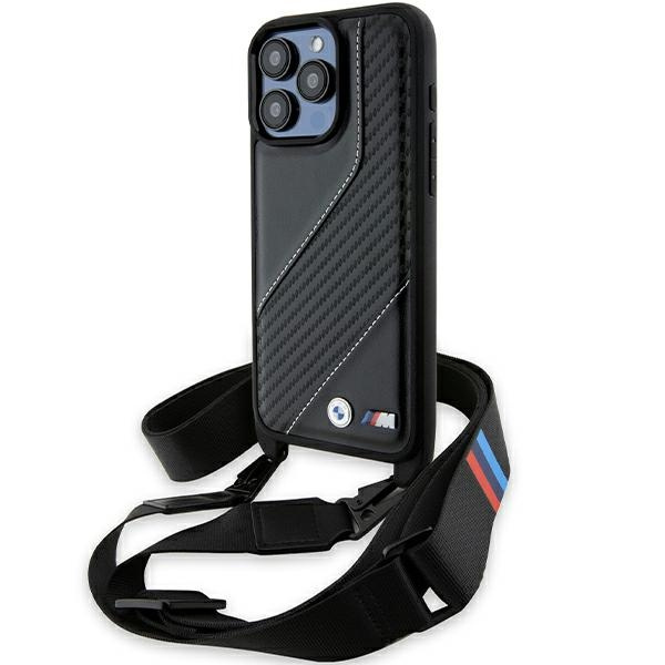 Etui Bmw Bmhcp15l23pscck Iphone 15 Pro 6.1" Czarny/black Hardcase M Edition Carbon Stripe & Strap Case