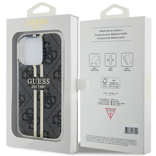 Etui Guess GUHCP15LH4PSEGK iPhone 15 Pro 6.1" czarny/black hardcase IML 4G Gold Stripe Case