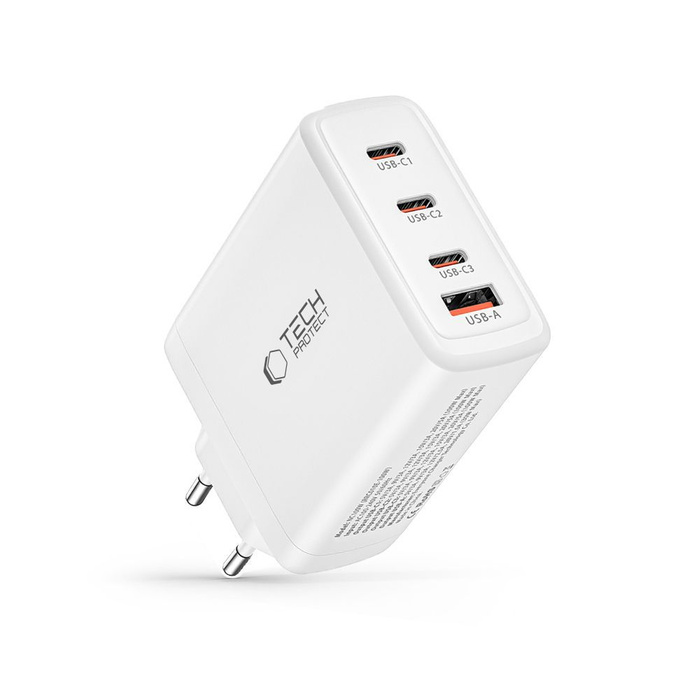 ŁADOWARKA TECH-PROTECT NC100W-GAN 4-PORT NETWORK CHARGER PD100W/QC3.0 WHITE