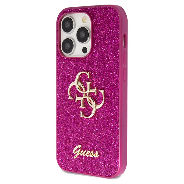 Etui Guess GUHCP15LHG4SGU iPhone 15 Pro 6.1" fioletowy/purple hardcase Glitter Script Big 4G Case