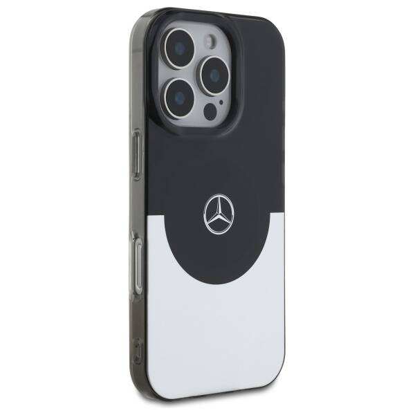 Etui Mercedes iPhone 16 Pro Max 6.9" czarny srebrny/black silver hardcase Doubel Layer BiColor MagSafe