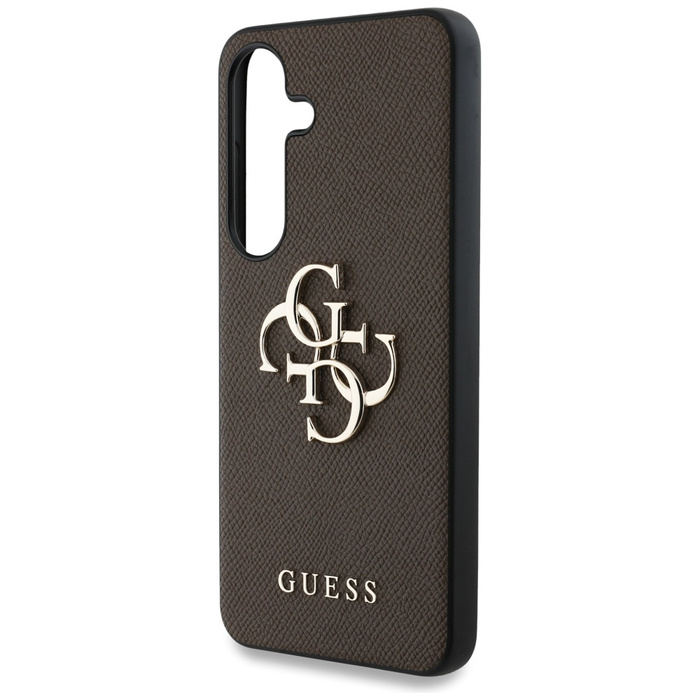 Etui Guess Grained Big 4G Logo Small      Classic Logo do Samsung Galaxy S25+ brązowy