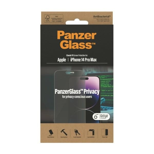 SZKŁO PanzerGlass Classic Fit iPhone 14 Pro Max 6,7" Privacy Screen Protection Antibacterial P2770