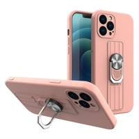 ETUI Ring Case silikonowe etui z uchwytem na palec i podstawką do Xiaomi Poco X4 Pro 5G różowy CASE