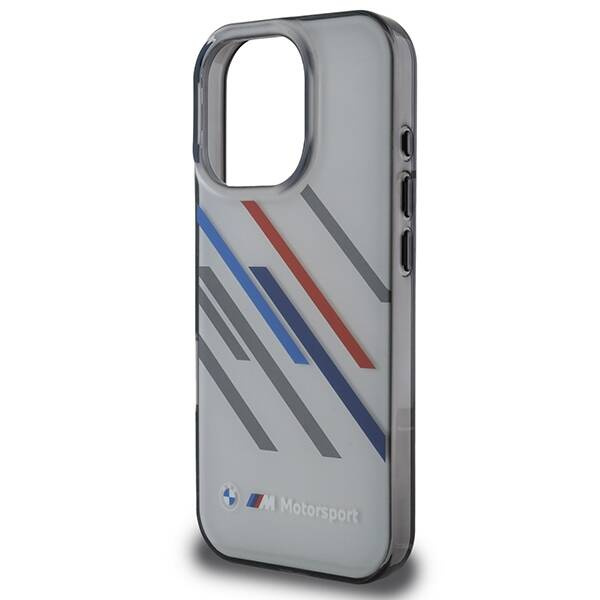 Etui BMW iPhone 16 Pro Max 6.9" szary/grey hardcase Motosport IML Random Stripes