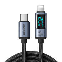 Kabel Lightning - USB C 20W 1.2m z wyświetlaczem LED Joyroom S-CL020A16 - czarny