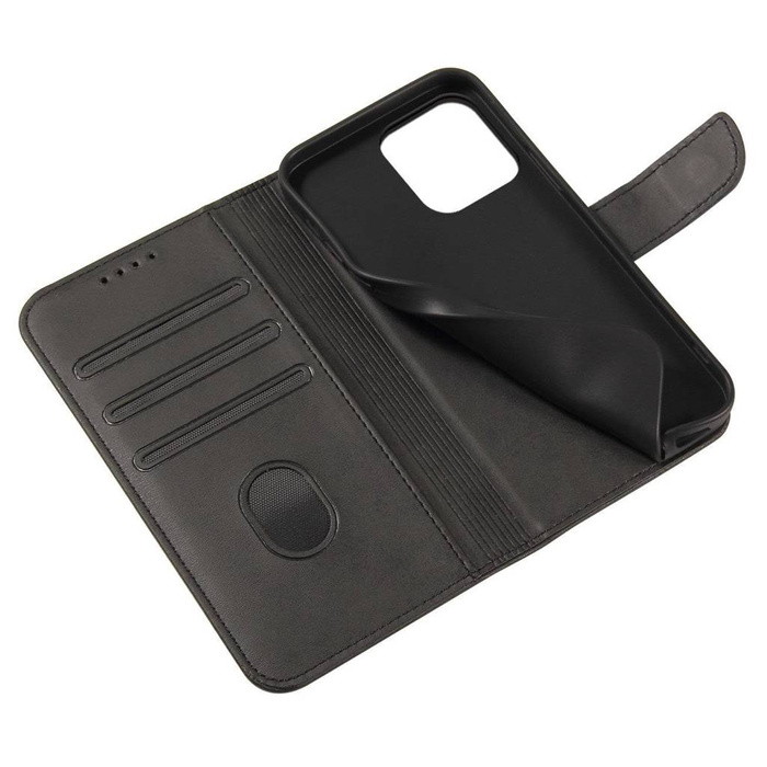 Etui Magnet Case etui do Xiaomi Redmi Note 12 5G / Poco X5 5G pokrowiec z klapką portfel podstawka czarne Case