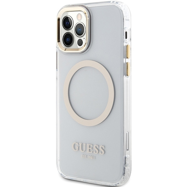 Etui Guess GUHMP12MHTRMD iPhone 12/12 Pro 6.1" złoty/gold hardcase Metal Outline Magsafe Case