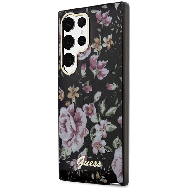 Etui Guess Guhcs23lhcfwsk S23 Ultra S918 Czarny/black Hardcase Flower Collection Case