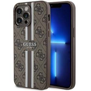 Etui Guess Guhmp15xp4rpsw Iphone 15 Pro Max 6.7" Brązowy/brown Hardcase 4g Printed Stripes Magsafe Case