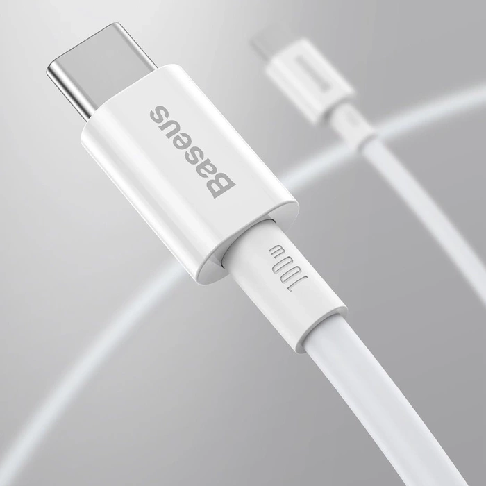 [PO ZWROCIE] Baseus Superior kabel przewód USB Typ C - USB Typ C szybkie ładowanie Quick Charge / Power Delivery / FCP 100W 5A 20V 2m biały (CATYS-C02)