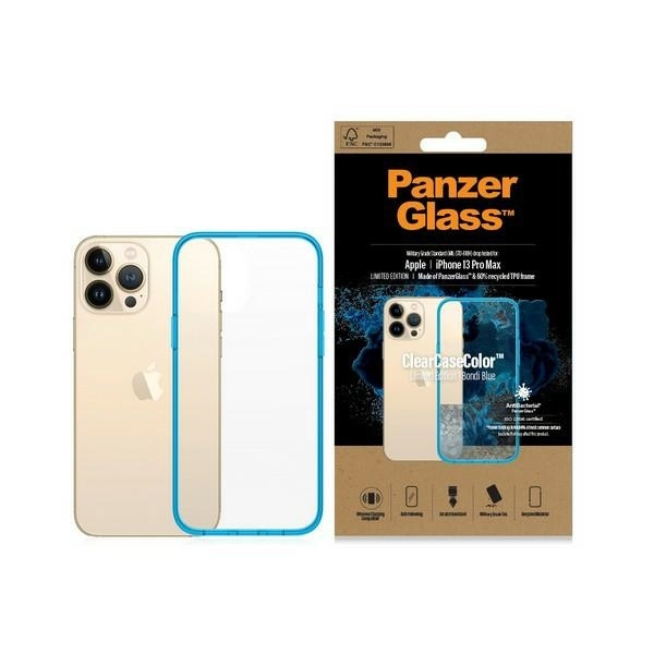 PanzerGlass ClearCase iPhone 13 Pro Max 6.7" Antibacterial Military grade Bondi Blue 0341