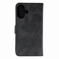 Etui Leather Book Case na iPhone 16 - czarne