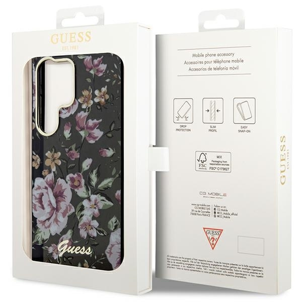 Etui Guess Guhcs23lhcfwsk S23 Ultra S918 Czarny/black Hardcase Flower Collection Case