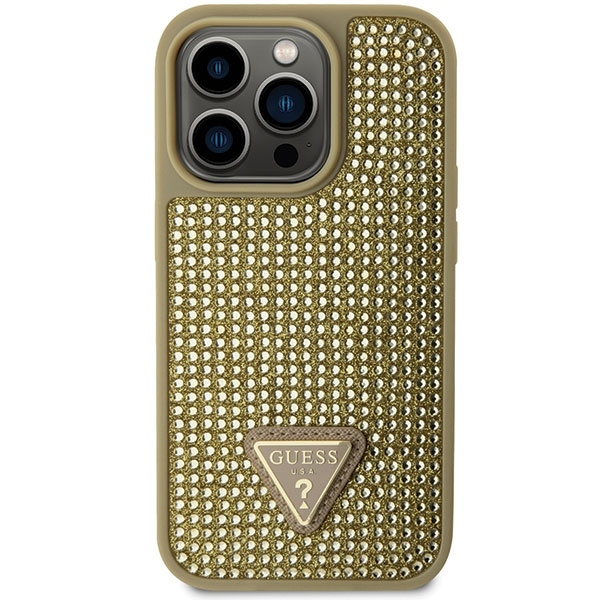 Etui Guess GUHCP14LHDGTPD iPhone 14 Pro 6.1" złoty/gold hardcase Rhinestone Triangle Case