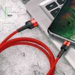 Kabel Pleciony USAMS Lightning 2A Fast Charging 1m Czerwony